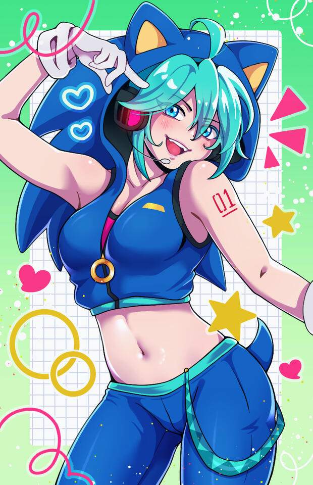 Print — Sonic the Hedgehog / Hatsune Miku