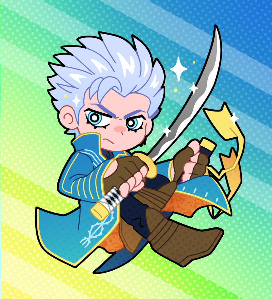 Sticker — Devil May Cry, Vergil Sticker — Devil May Cry, Vergil